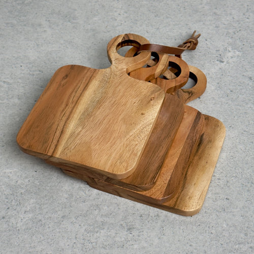 India Handicrafts, Inc. Set of Acacia Wood Cutting and Serving Boards
